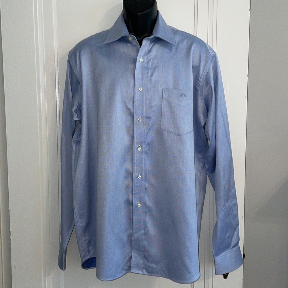 Forsyth of Canada blue cotton 2 ply wrinkle free‎ dress shirt